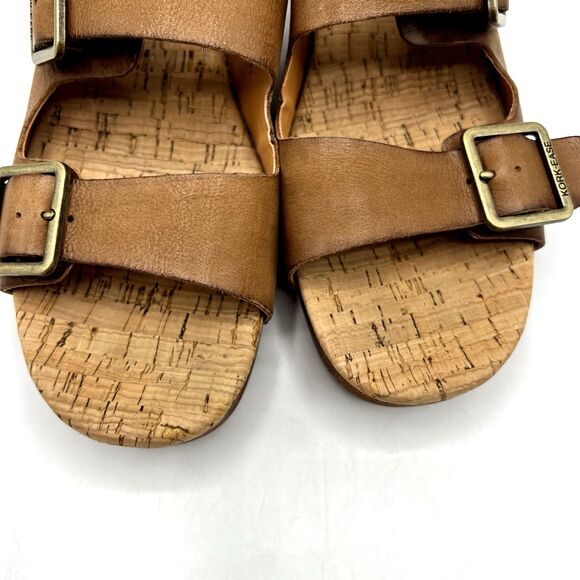 Kork Ease Womens Size 10M Saffron Leather Open Toe Slide Sandals Platform Wedge - Picture 7 of 13